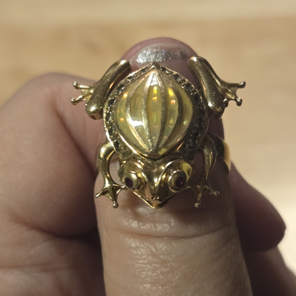 14kt Gold Frog Ring-sz.8 - Picture 3 of 8